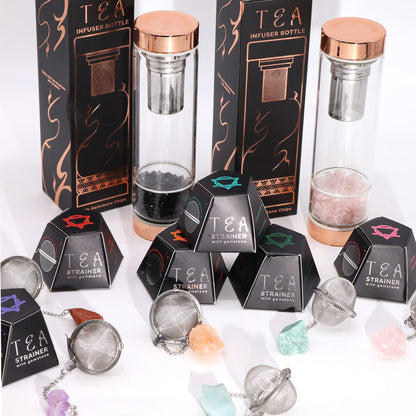 COLADOR DE TÉ CON PIEDRA PRECIOSA - PIEDRA LUNAR