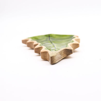 DECORACIÓN DE BOSQUE - CUENCO DE MADERA ESMALTADO