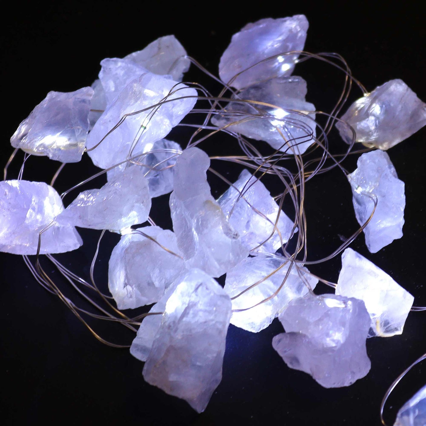 LUCES CON PIEDRAS - CUARZO DE ROCA