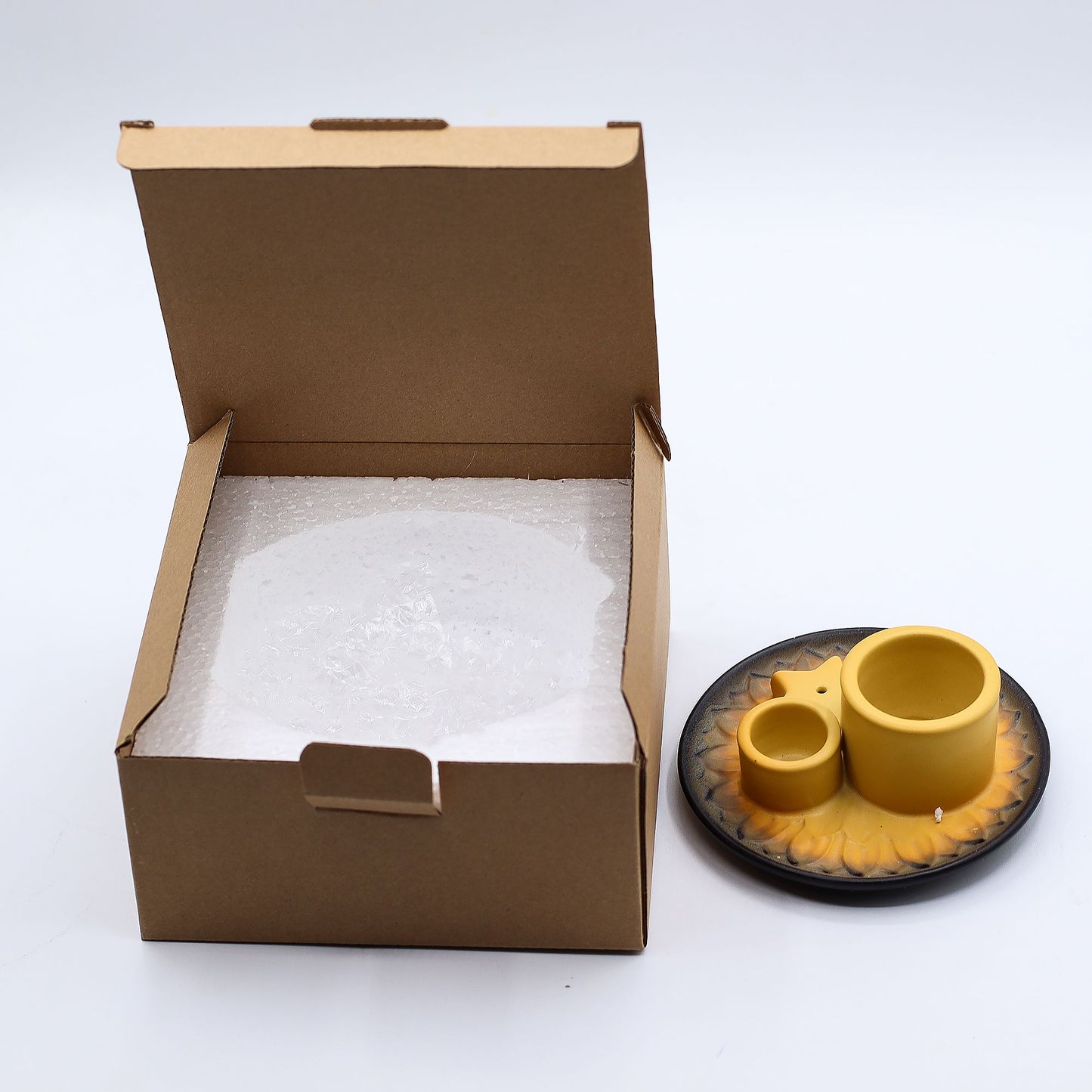 SOPORTE CERÁMICO PARA INCIENSO - ARENA Y GRIS