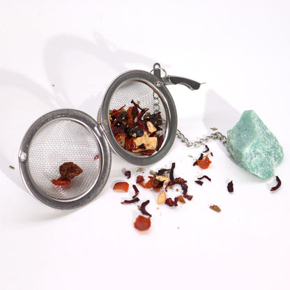 COLADOR DE TÉ DE PIEDRA PRECIOSA - CUARZO ROSA