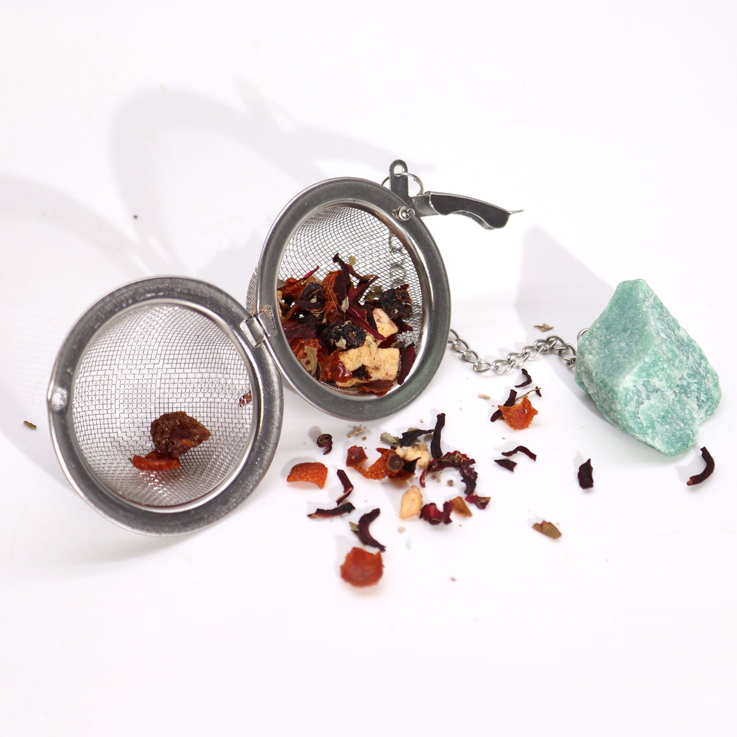 COLADOR DE TÉ CON PIEDRA PRECIOSA - CORNALINA