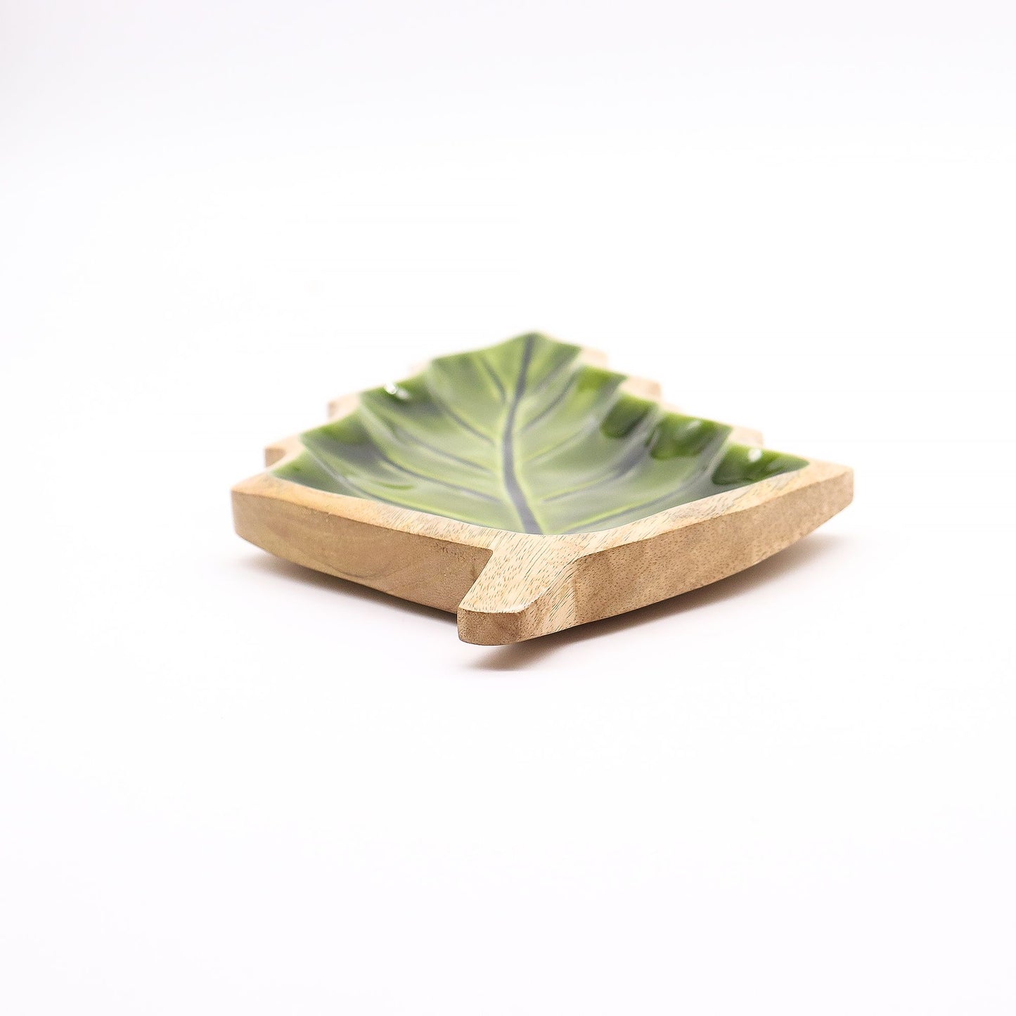 DECORACIÓN DE BOSQUE - CUENCO DE MADERA ESMALTADO