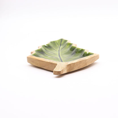 DECORACIÓN DE BOSQUE - CUENCO DE MADERA ESMALTADO