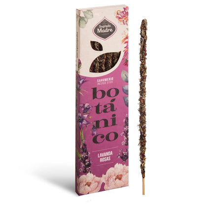 INCIENSO VARILLAS - SAGRADA MADRE BOTÁNICO - LAVANDA Y ROSAS