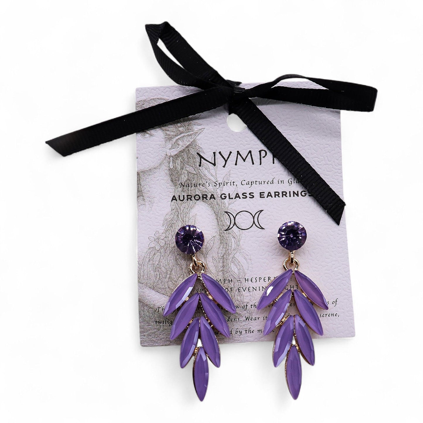 PENDIENTES DE CRISTAL VINTAGE - HADAS - LAVANDA