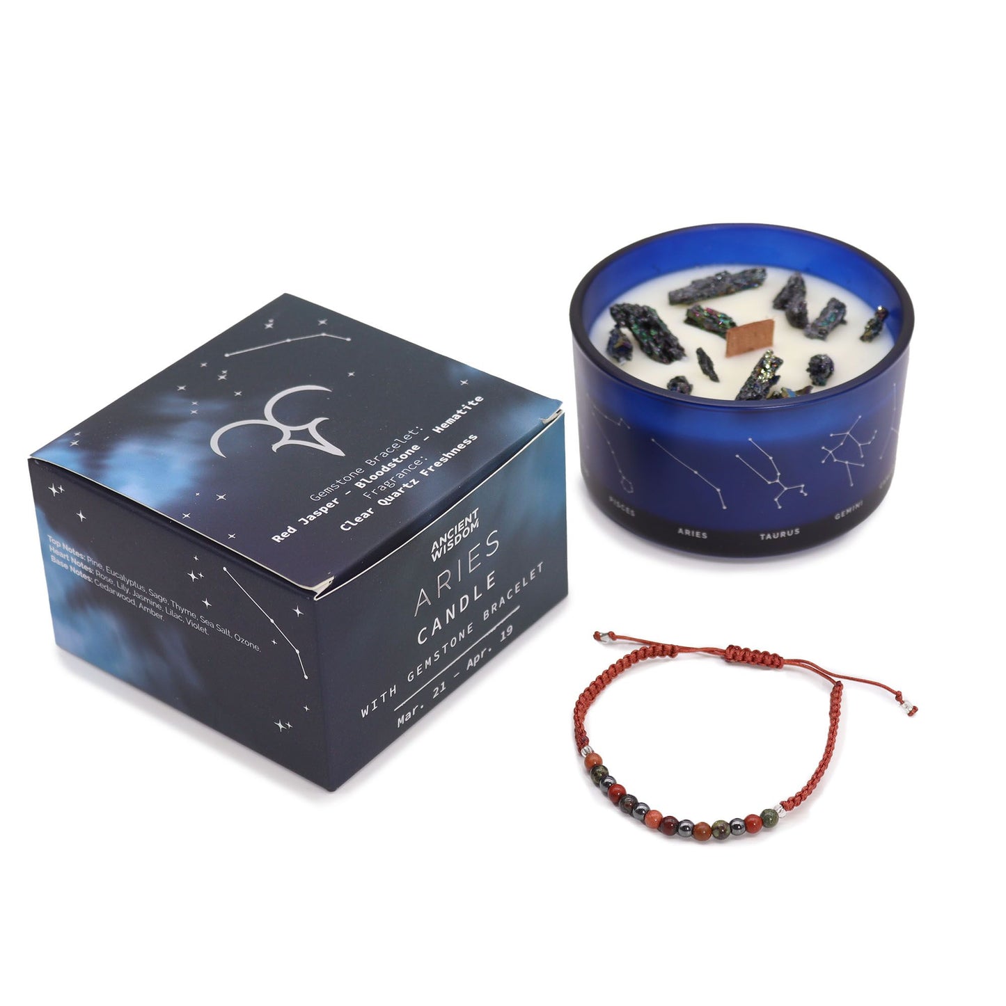 VELA DEL ZODIACO Y PULSERA - ARIES