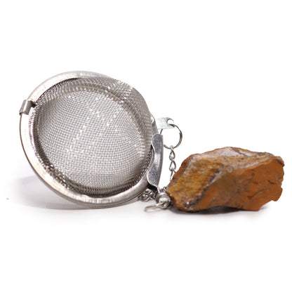 COLADOR DE TÉ CON PIEDRA PRECIOSA - OJO DE TIGRE