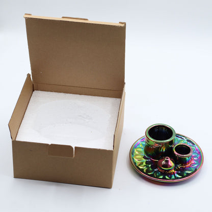 SOPORTE CERÁMICO PARA INCIENSO - ARCOÍRIS METÁLICO