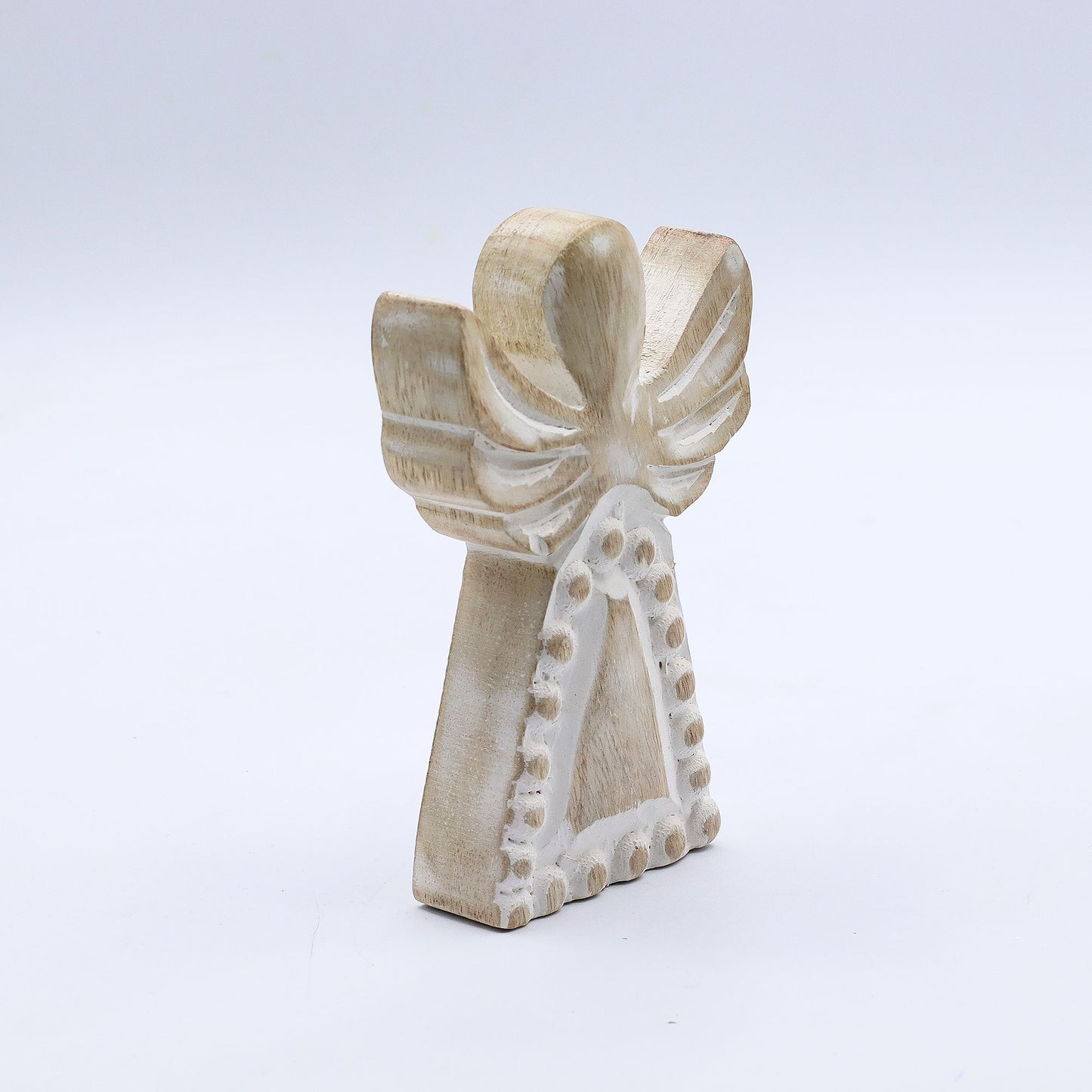 ÁNGEL DE MADERA - ESMALTE BLANCO 13CM