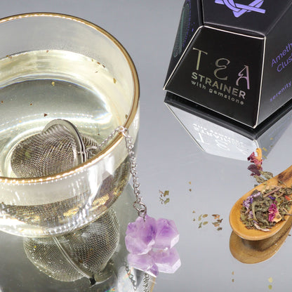 COLADOR DE TÉ CON PIEDRA PRECIOSA - AMATISTA