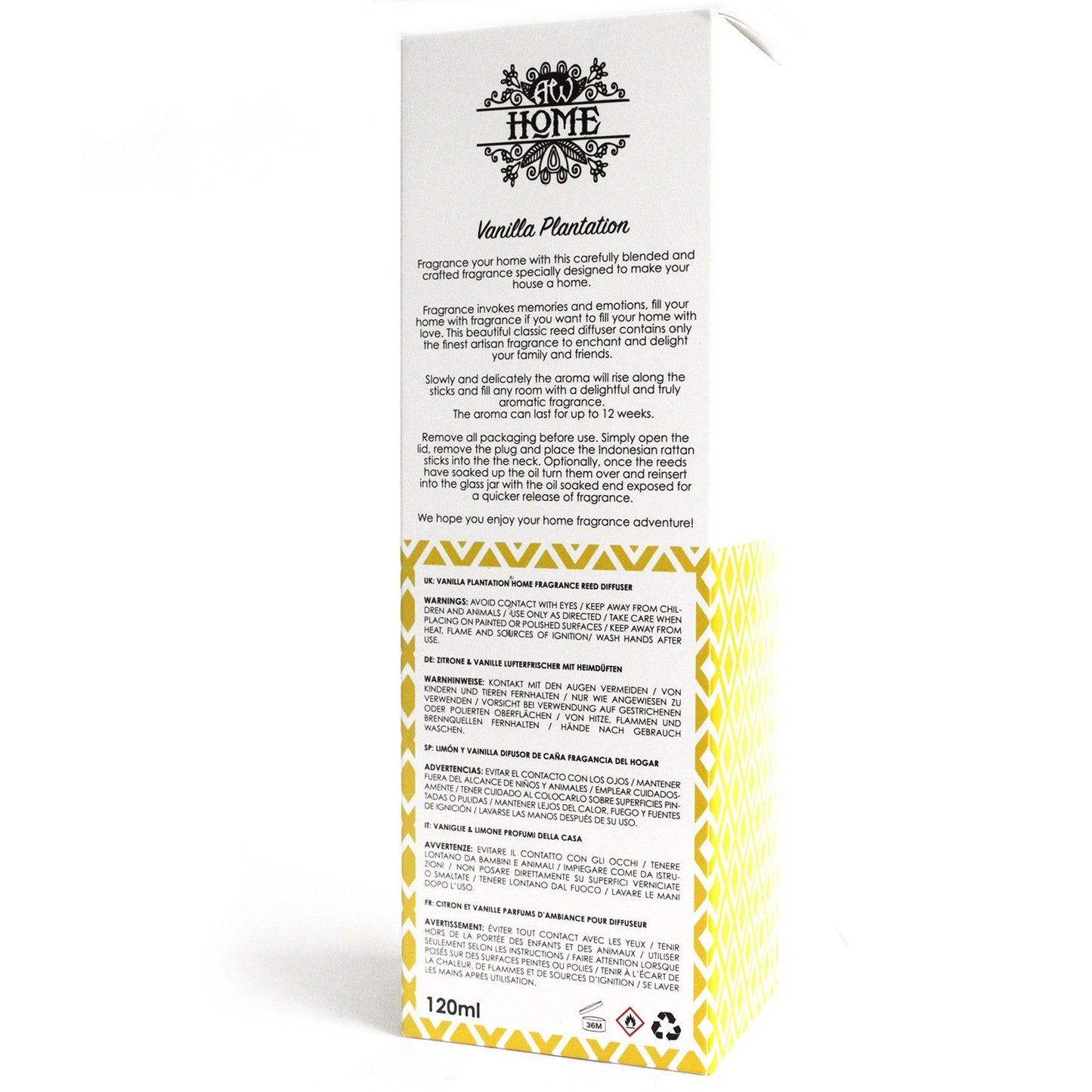 DIFUSOR DE VARILLAS - 120ML VAINILLA