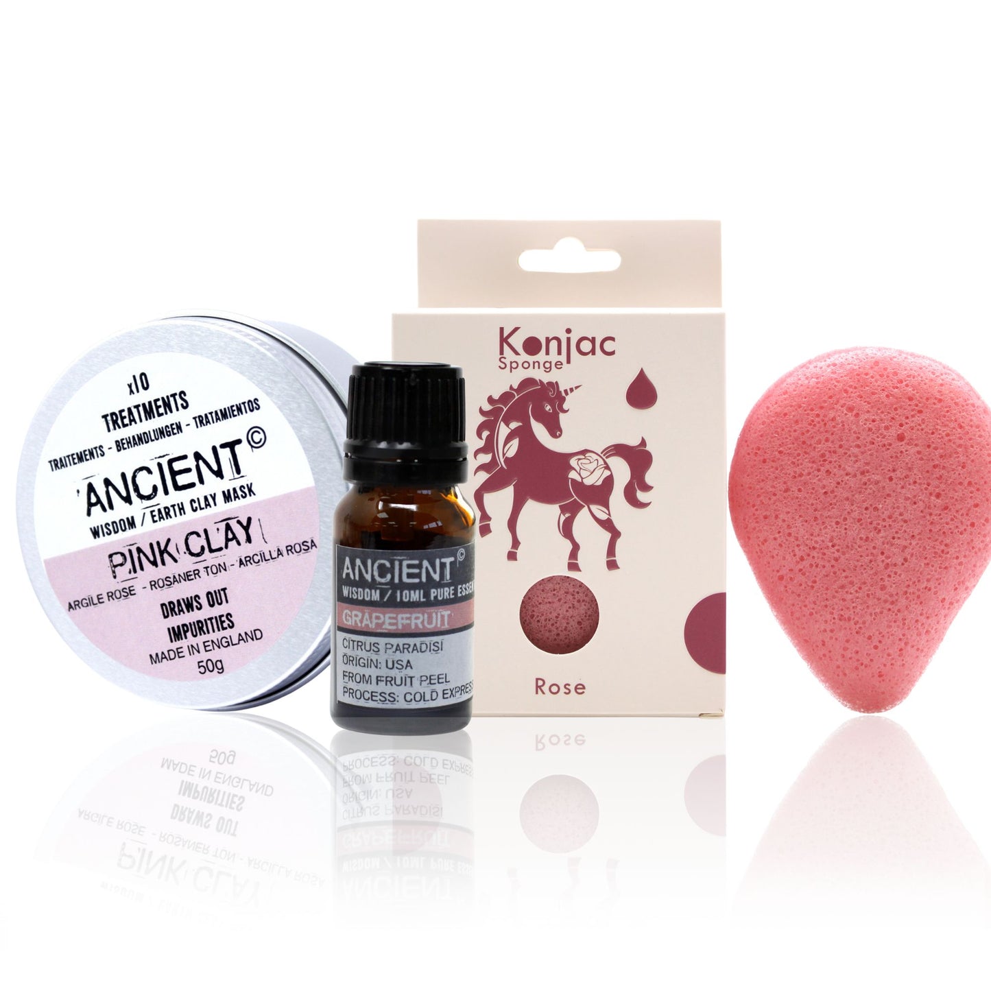 SET ESPONJA KONJAC + ARCILLA + ACEITE ESENCIAL