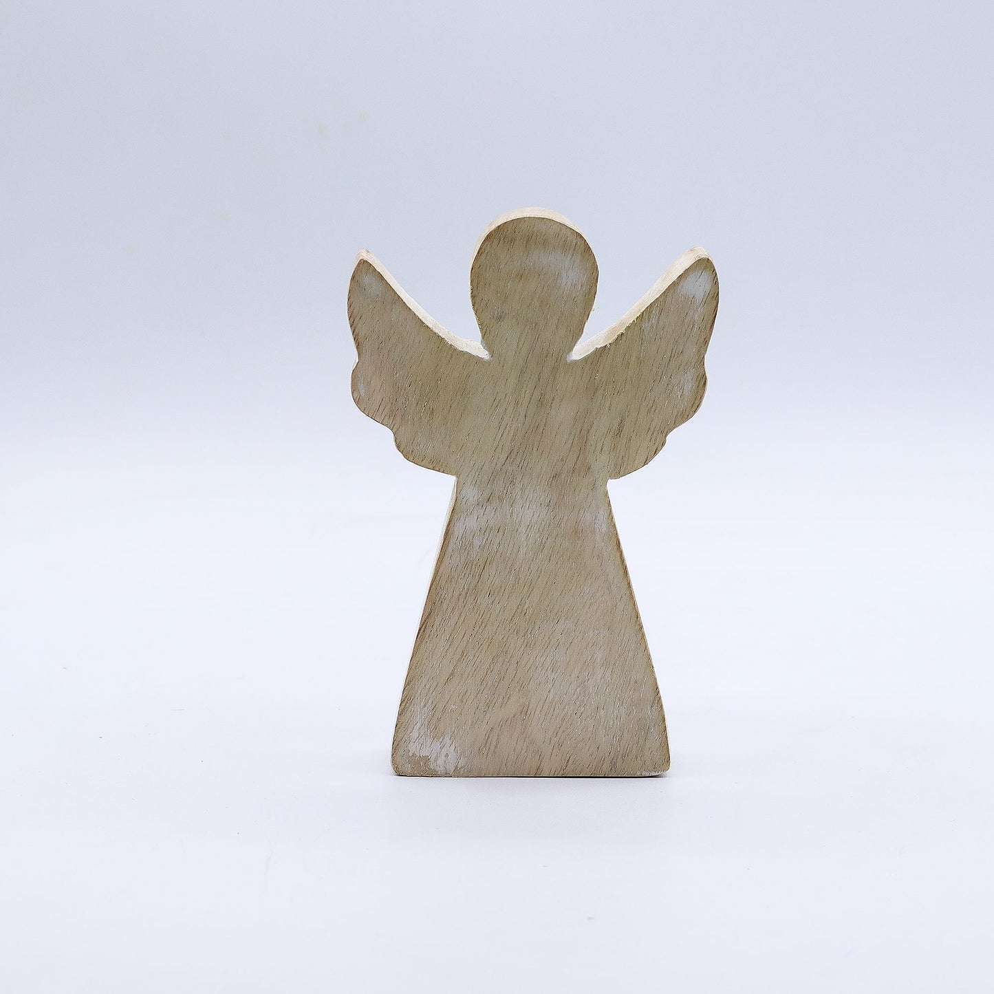ÁNGEL DE MADERA - ESMALTE BLANCO 13CM