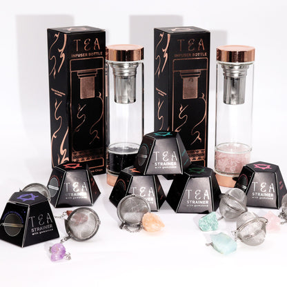 COLADOR DE TÉ CON PIEDRA PRECIOSA -  CUARZO DE ROCA