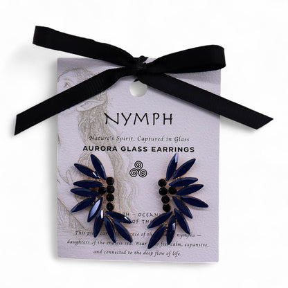 PENDIENTES DE CRISTAL VINTAGE - HADAS - AZUL