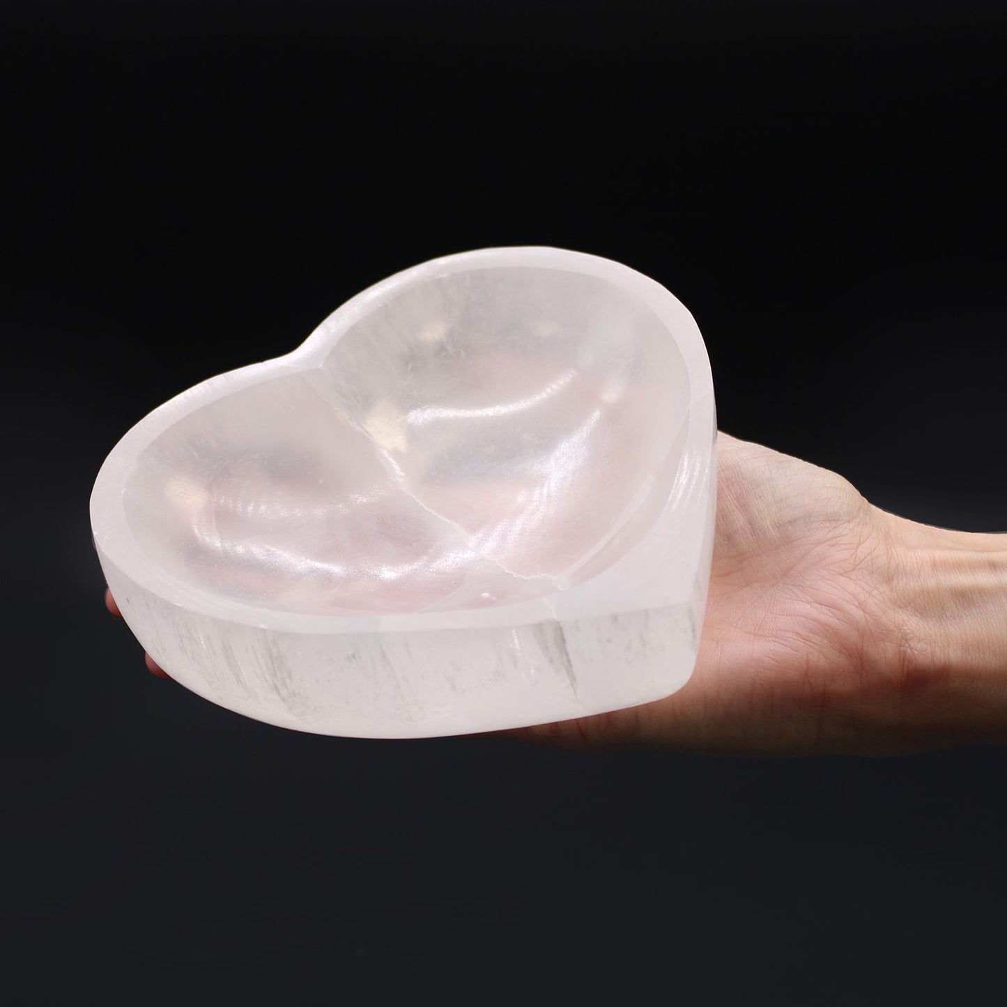 CUENCO SELENITA - CORAZÓN 15CM