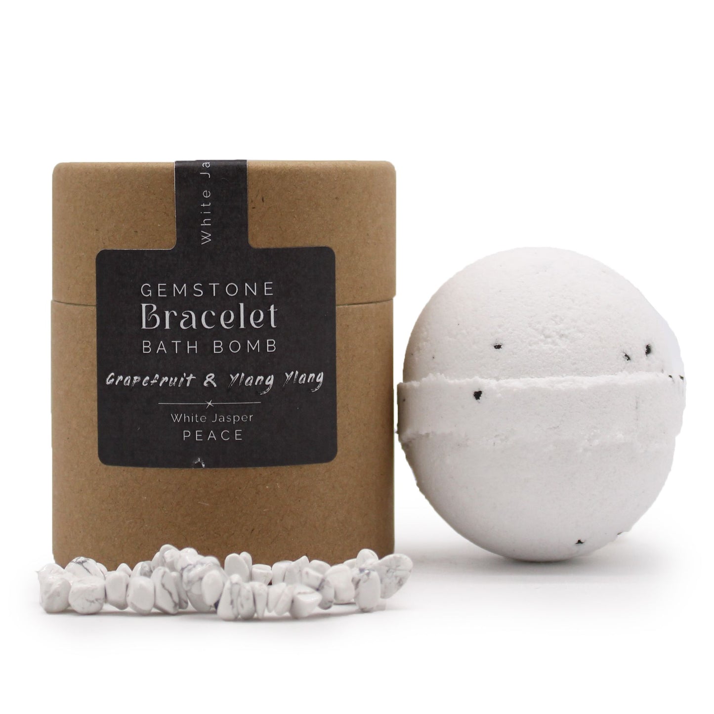 BOMBA DE BAÑO CON PULSERA DE JASPE BLANCO