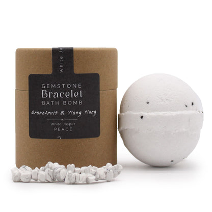 BOMBA DE BAÑO CON PULSERA DE JASPE BLANCO