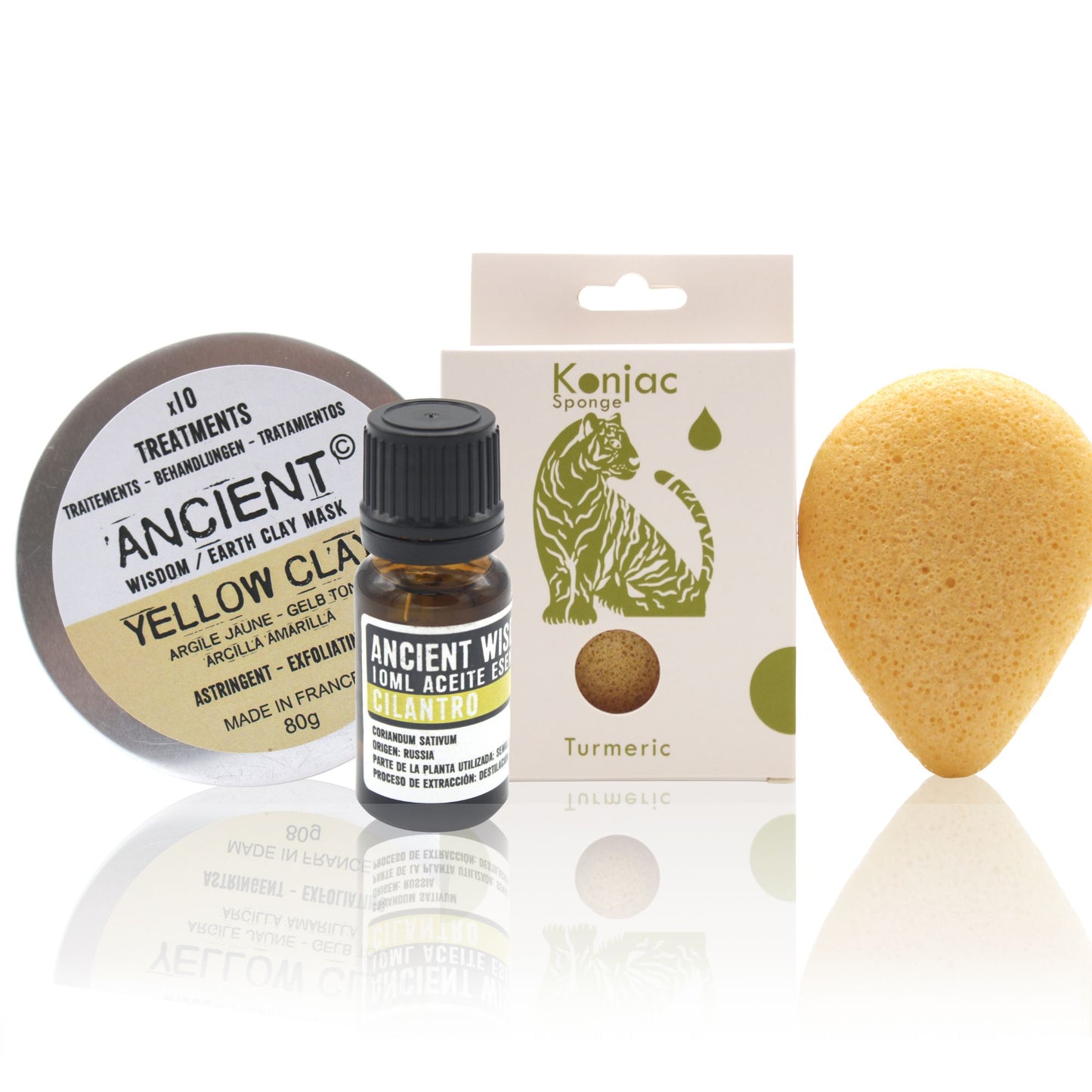 SET ESPONJA KONJAC + ARCILLA + ACEITE ESENCIAL