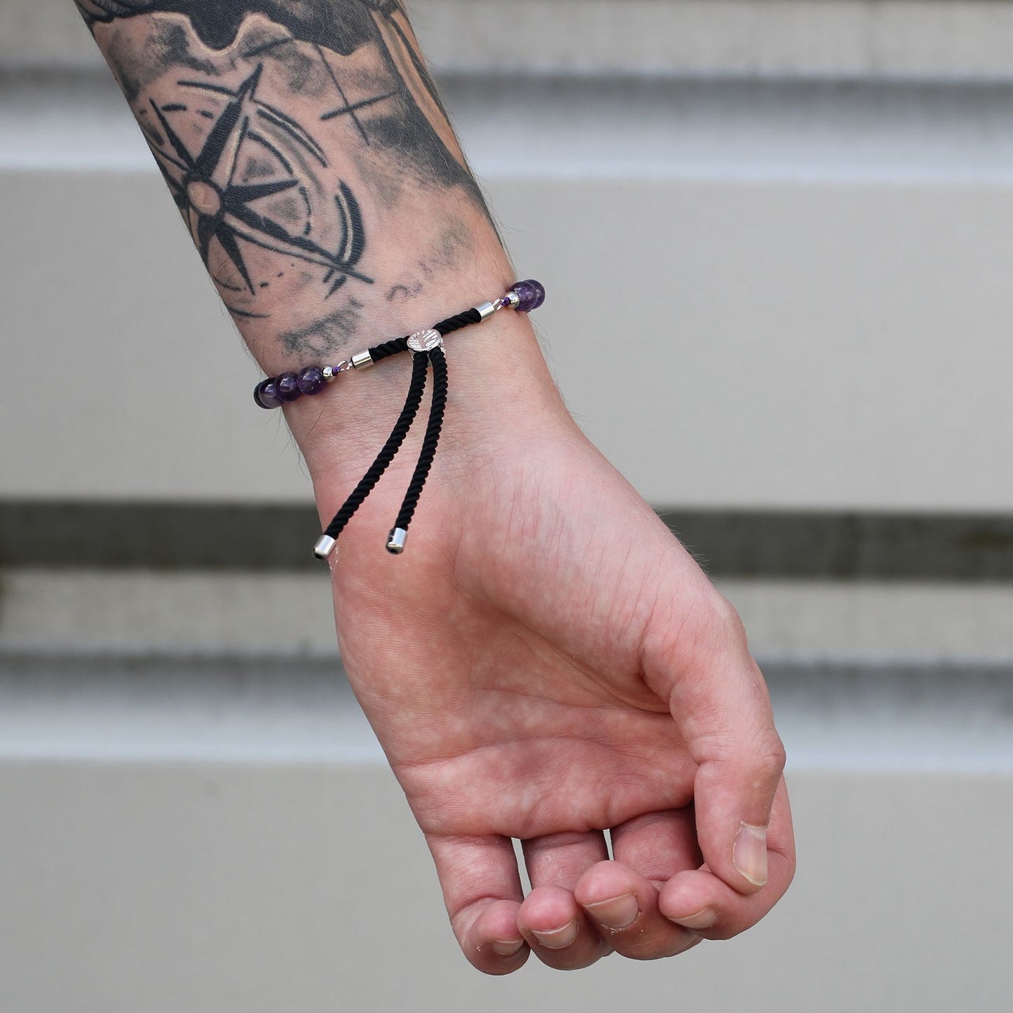 PULSERA AJUSTABLE DE HILO - JASPE DÁLMATA