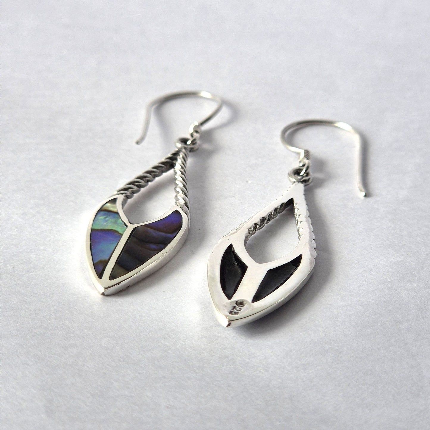 PENDIENTES DE NÁCAR Y PLATA 925 - PUNTA DE LANZA