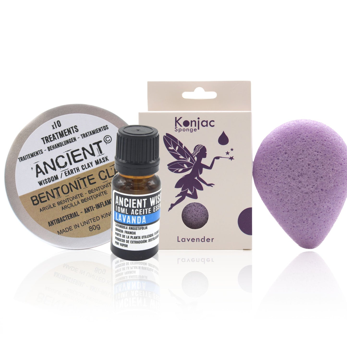 SET ESPONJA KONJAC + ARCILLA + ACEITE ESENCIAL