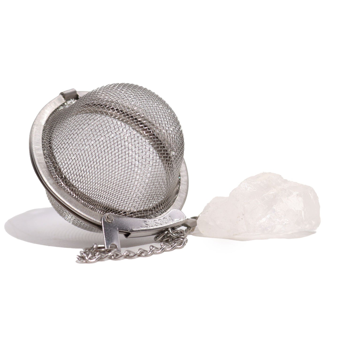 COLADOR DE TÉ CON PIEDRA PRECIOSA -  CUARZO DE ROCA