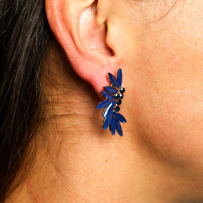 PENDIENTES DE CRISTAL VINTAGE - HADAS - AZUL
