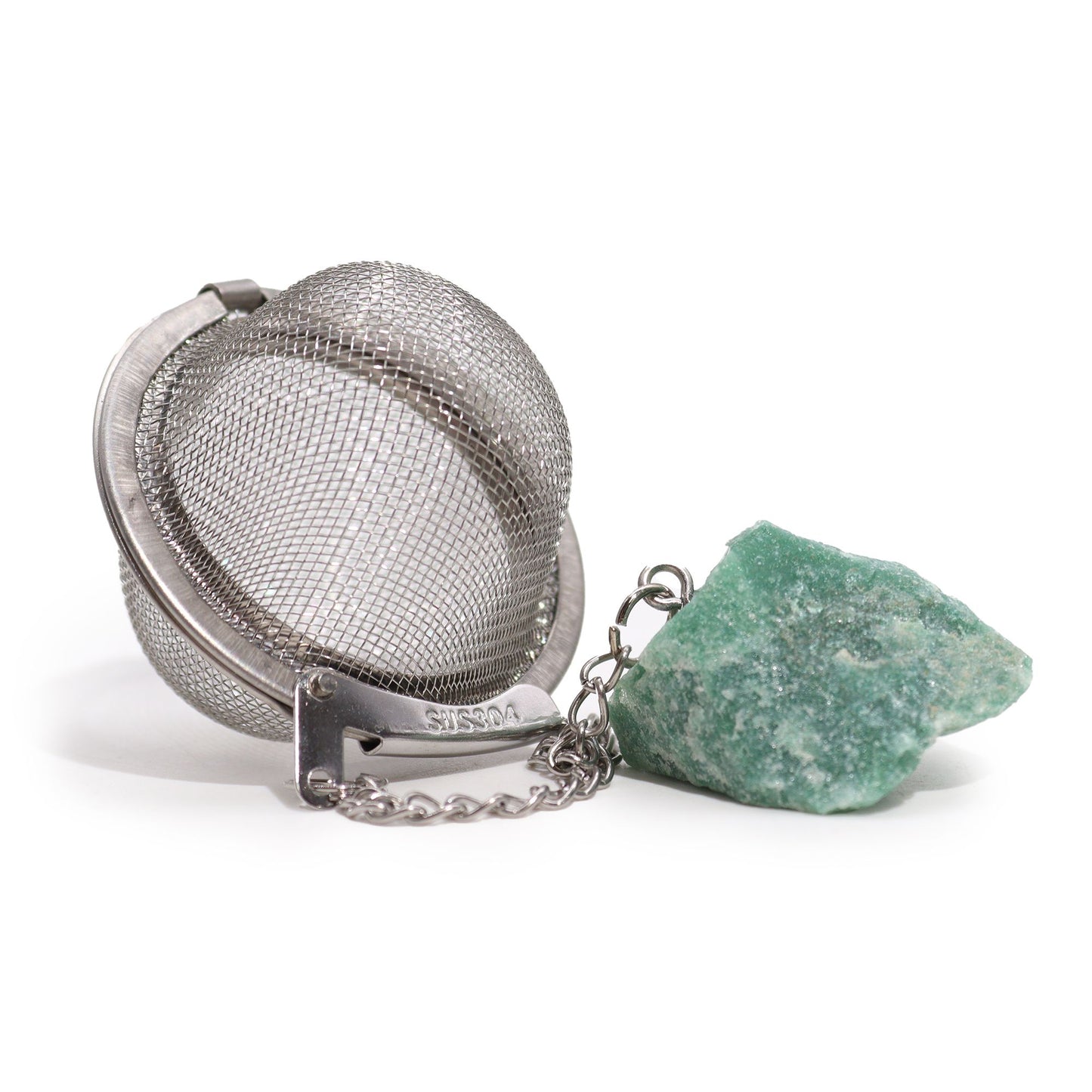COLADOR DE TÉ CON PIEDRA PRECIOSA - AVENTURINA VERDE