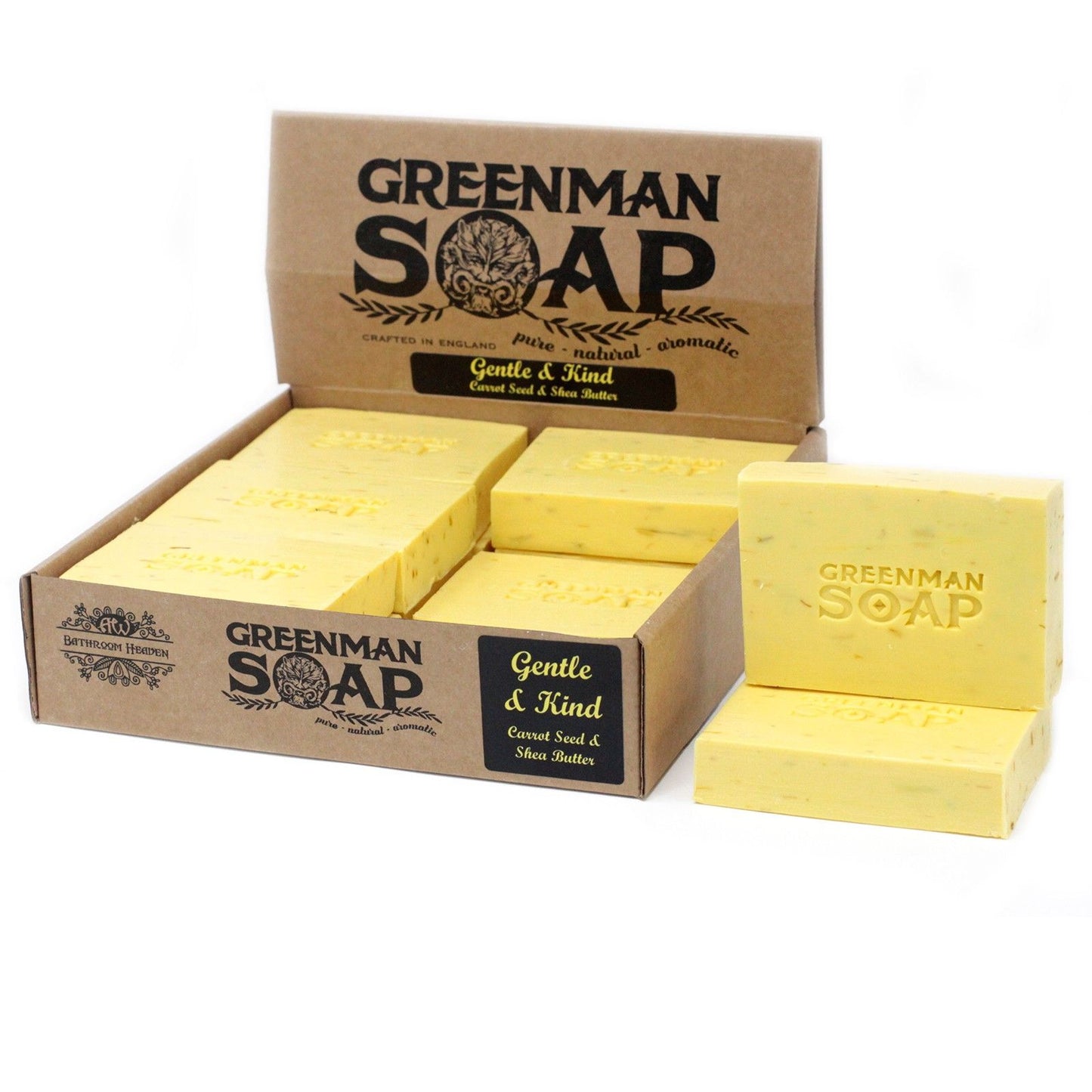 JABÓN GREENMAN 100G - AMABLE Y SUAVE, SEMILLA DE ZANAHORIA Y MANTECA DE KARITÉ