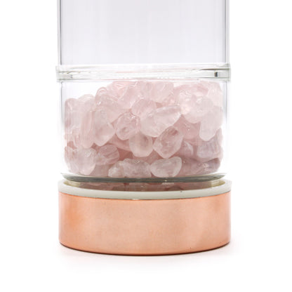 BOTELLA DE CRISTAL PARA TÉ - CUARZO ROSA