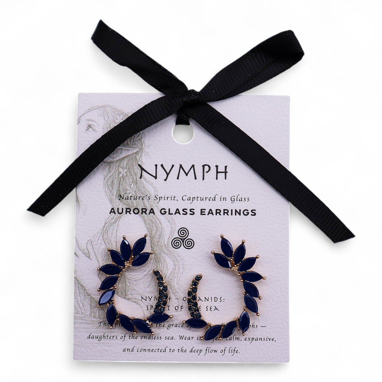 PENDIENTES DE CRISTAL VINTAGE - ARO - AZUL