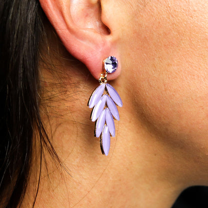 PENDIENTES DE CRISTAL VINTAGE - HADAS - LAVANDA