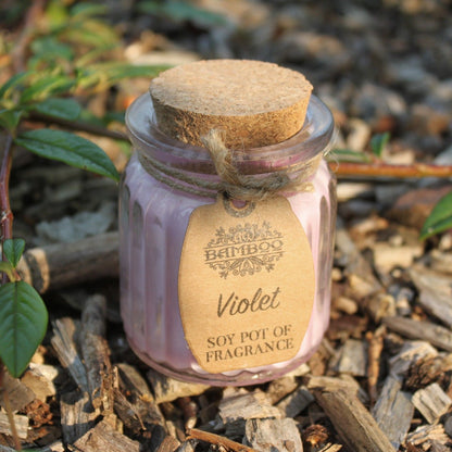 VELA DE CERA DE SOJA EN TARRO - VIOLETA