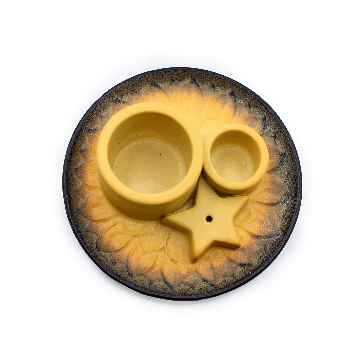 SOPORTE CERÁMICO PARA INCIENSO - ARENA Y GRIS