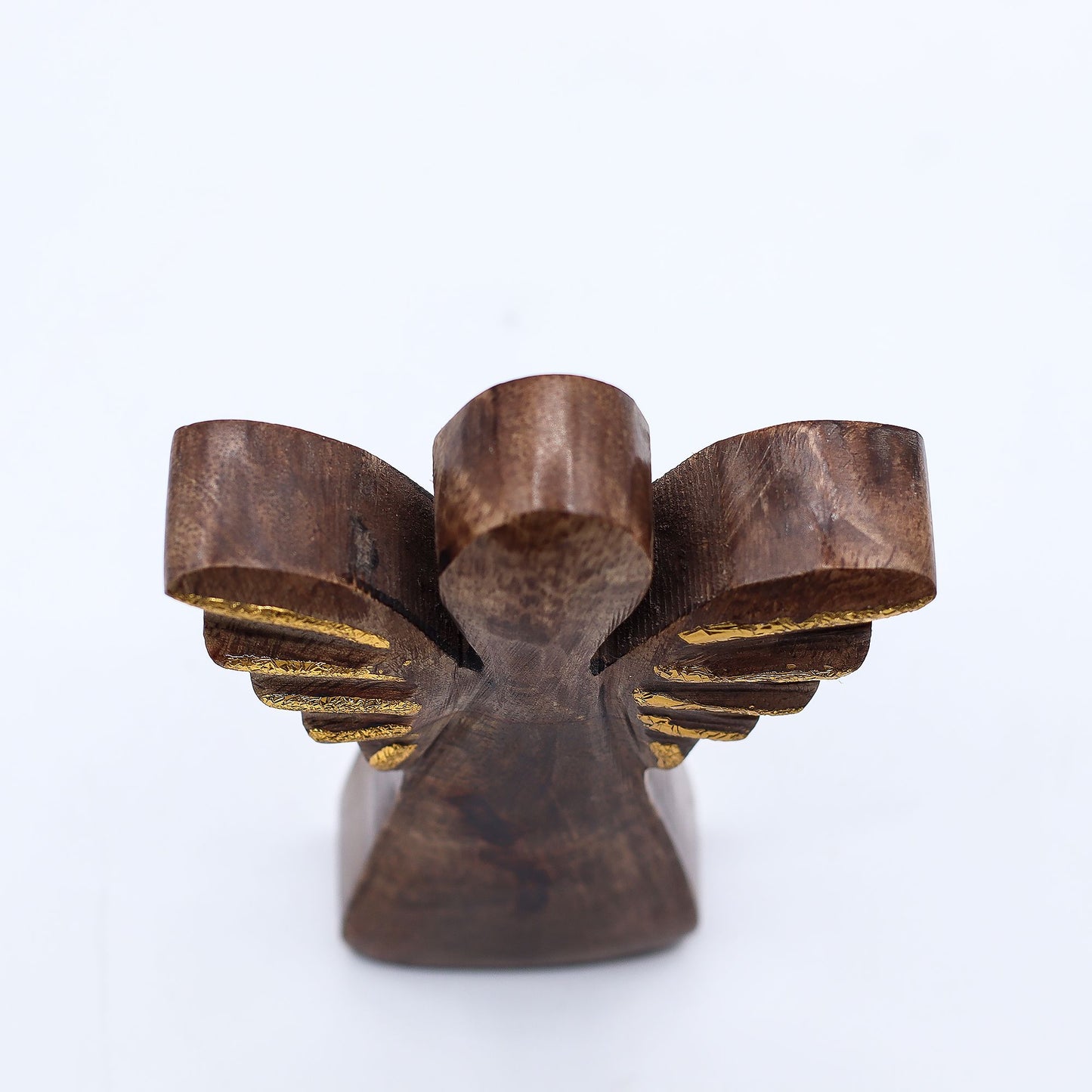 ÁNGEL DE MADERA - ALAS DORADAS 12CM