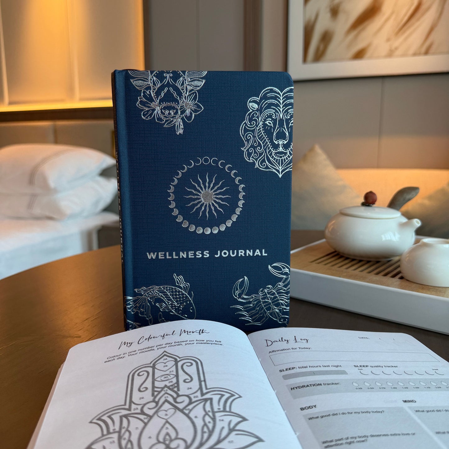 CUADERNO DE BIENESTAR Y GRATITUD - ZODIACO Y FASES LUNARES - 120 PÁGINAS