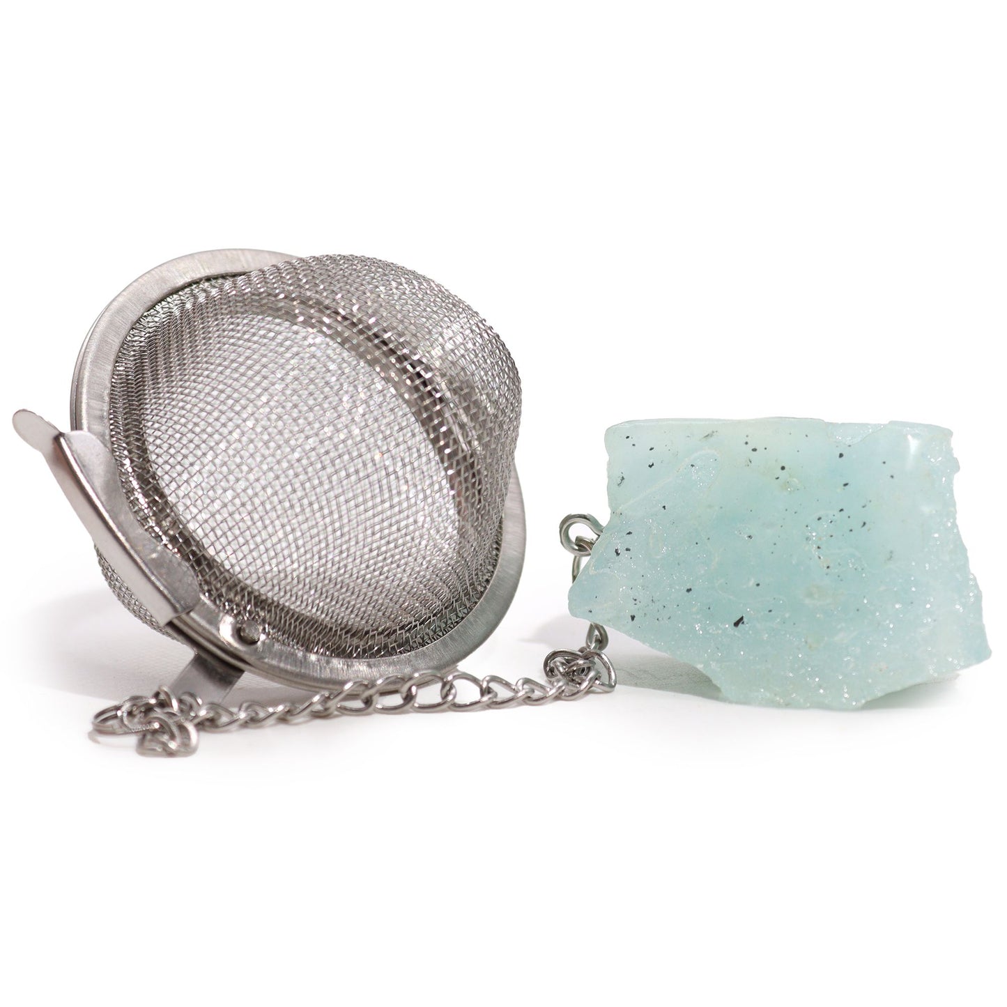 COLADOR DE TÉ CON PIEDRA PRECIOSA - AGUAMARINA