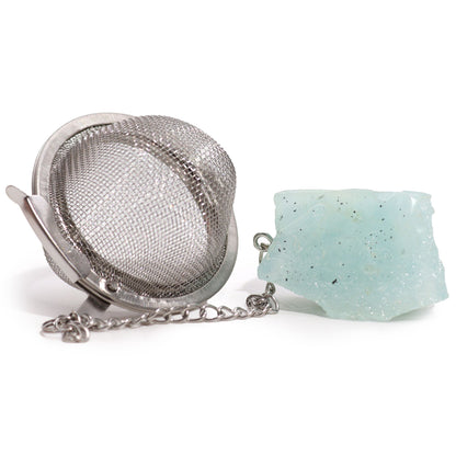 COLADOR DE TÉ CON PIEDRA PRECIOSA - AGUAMARINA