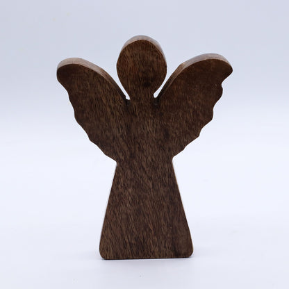 ÁNGEL DE MADERA - ALAS DORADAS 16CM