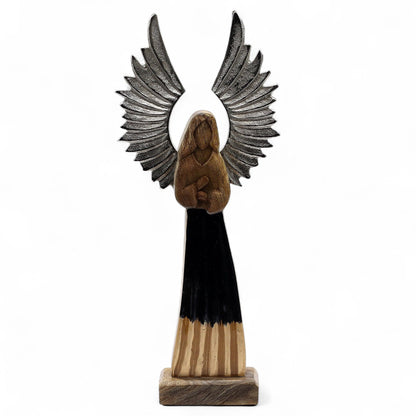 ÁNGEL DE MADERA - ÁNGEL GUARDIÁN 40CM