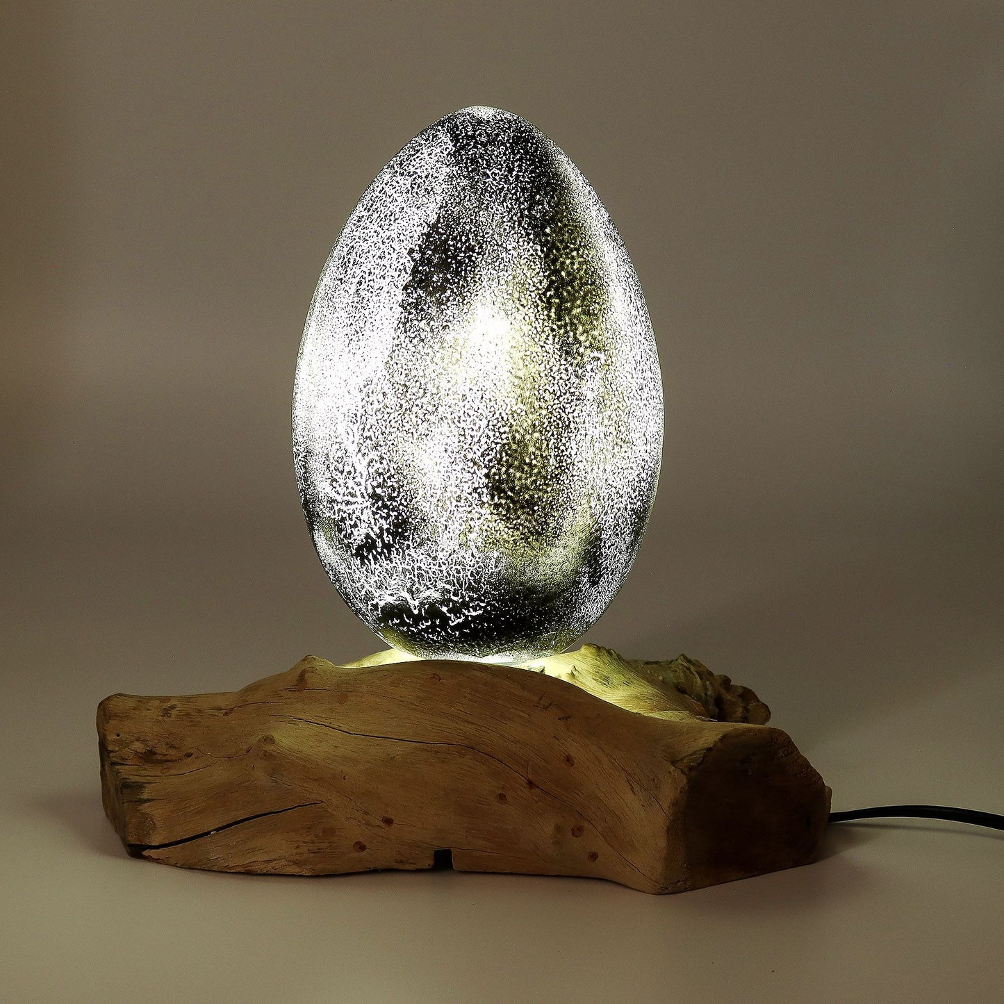 LÁMPARA DRIFTGLOW - HUEVO DE LAVA CRAQUELADO - GRIS