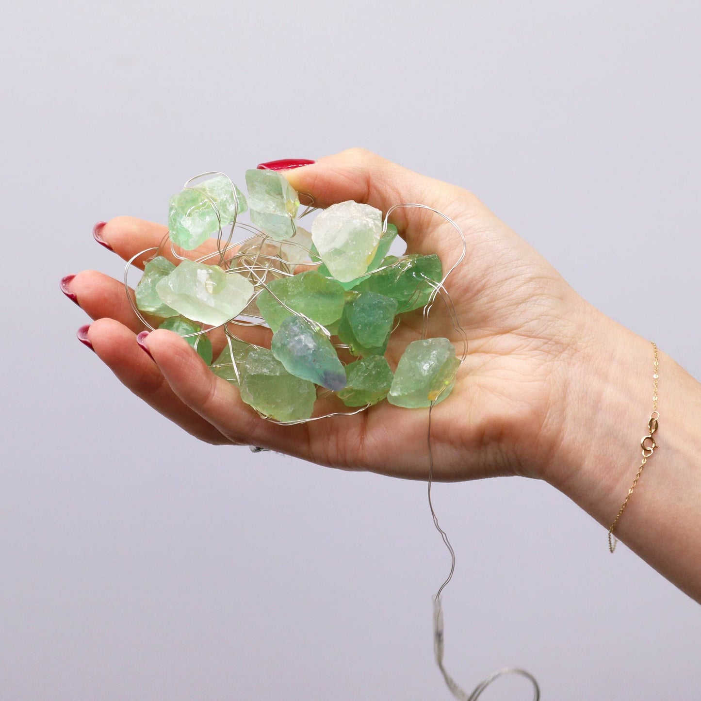 LUCES CON PIEDRAS - JADE VERDE
