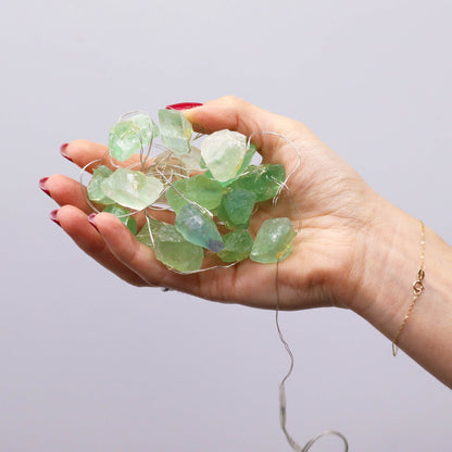LUCES CON PIEDRAS - JADE VERDE