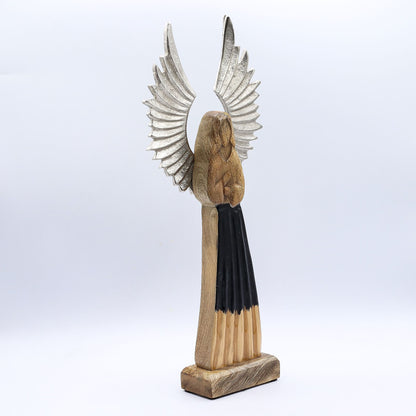 ÁNGEL DE MADERA - ÁNGEL GUARDIÁN 40CM