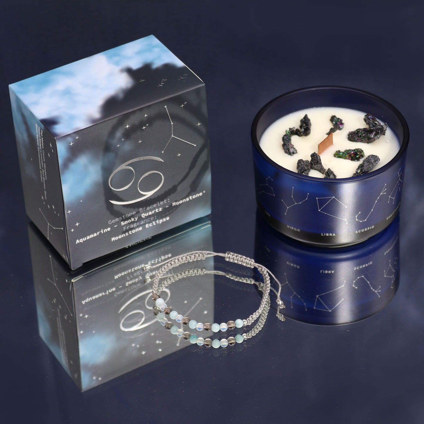 VELA DEL ZODIACO Y PULSERA - CÁNCER