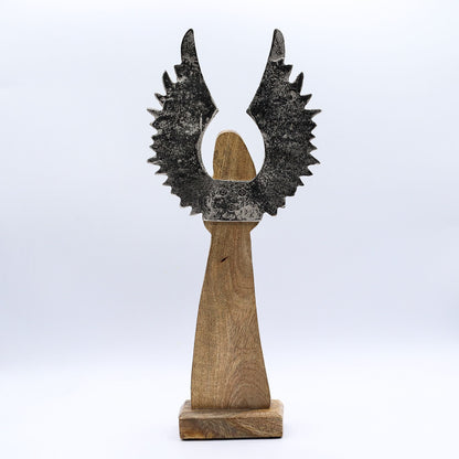 ÁNGEL DE MADERA - ÁNGEL GUARDIÁN 40CM