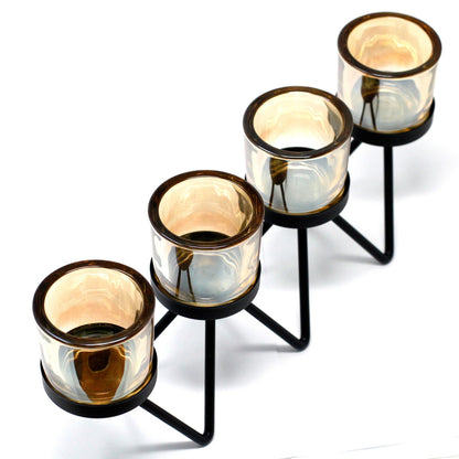 CANDELABRO DE HIERRO - ZIGZAG 4 TAZAS