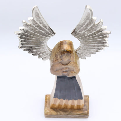 ÁNGEL DE MADERA - ÁNGEL GUARDIÁN 40CM